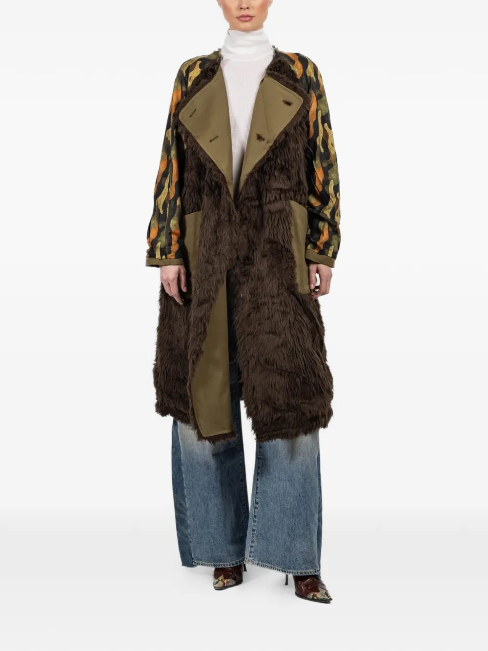 R13 Omkeerbare trenchcoat Groen