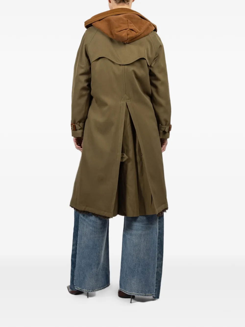  R13 Gabardina Reversible Con Capucha - Verde 