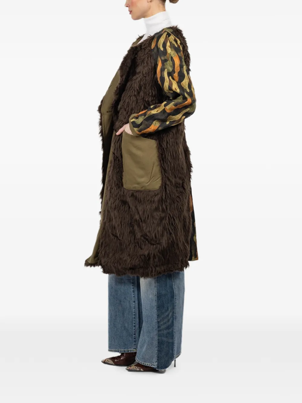 R13 Omkeerbare trenchcoat Groen