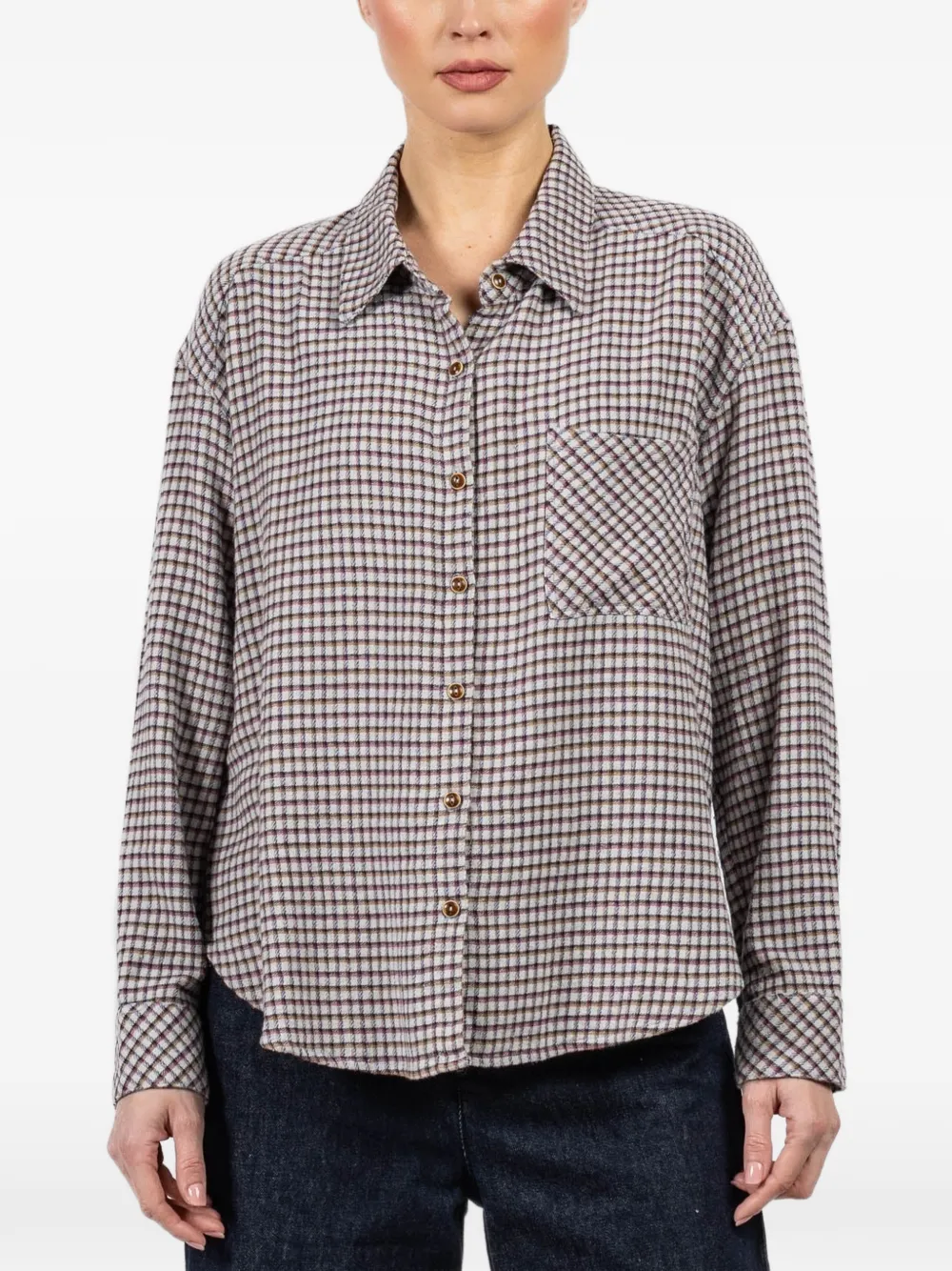 Xirena Jordy checked pocket shirt - Blue