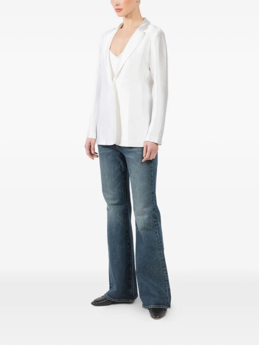  Peter Cohen Note Single-button Jacket - White 