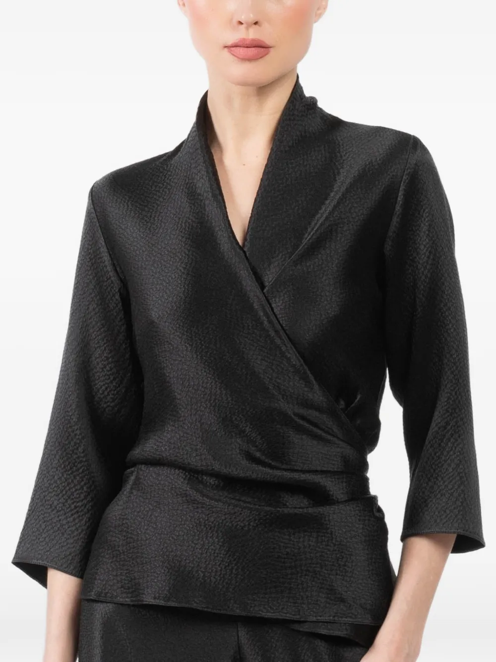 Peter Cohen wrap blouse - Nero