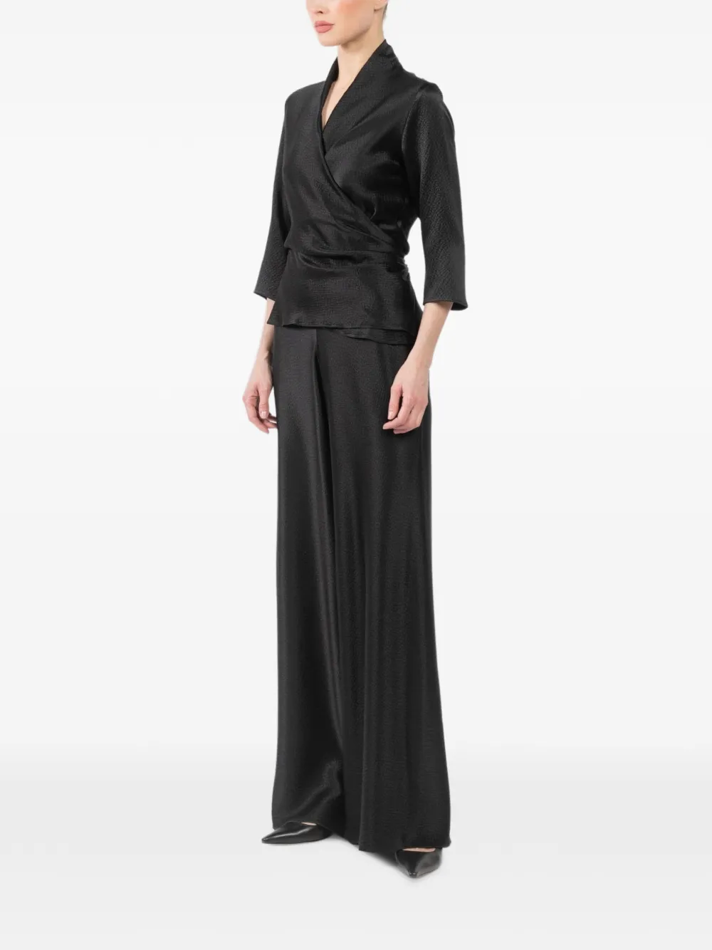  Peter Cohen Wrap Blouse - Black 