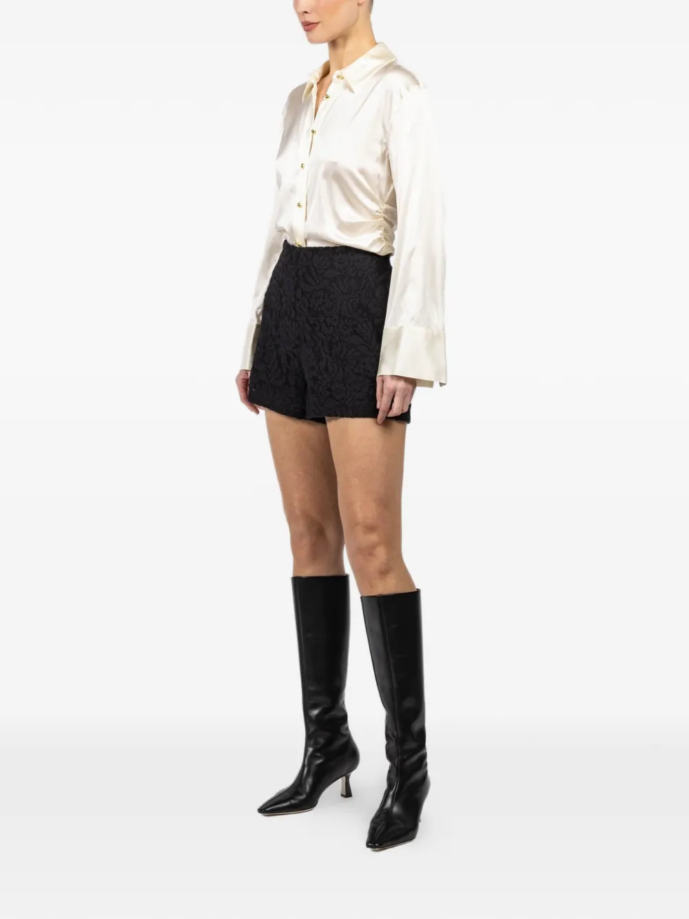  Veronica Beard Yadira Lace Shorts - Black 