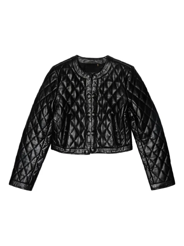 R13 Quilted Leather Jacket in Black