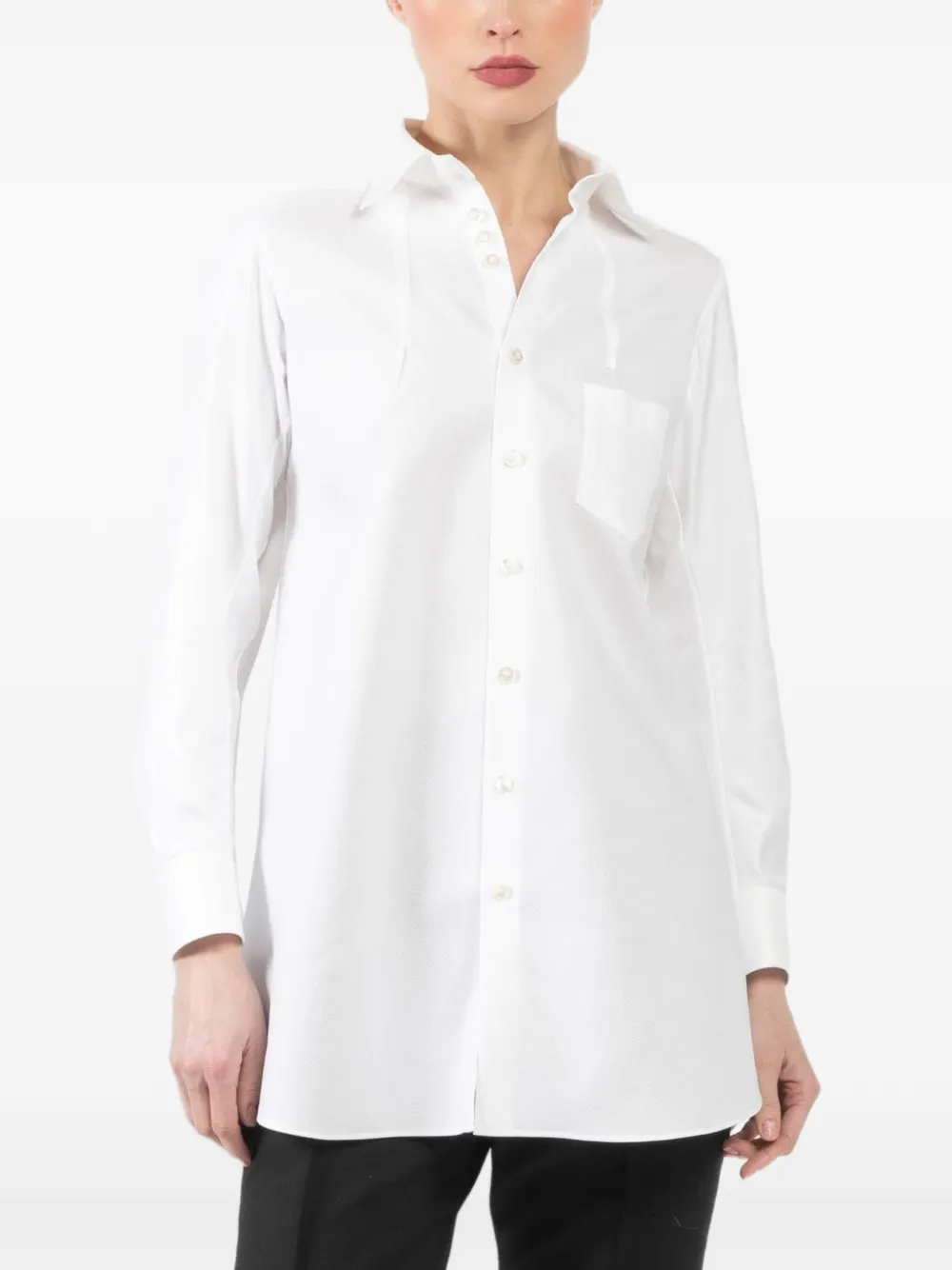 Shiro Sakai classic long shirt - Bianco