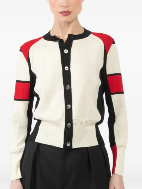 Shiro Sakai colourblock crew neck cardigan