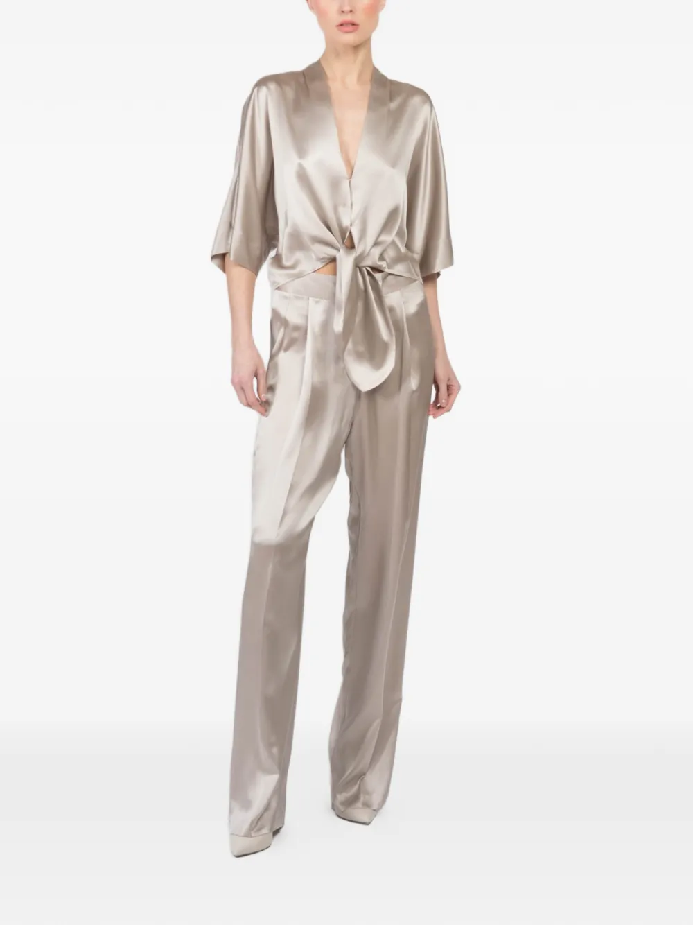 The Sei wide-leg trousers - Beige