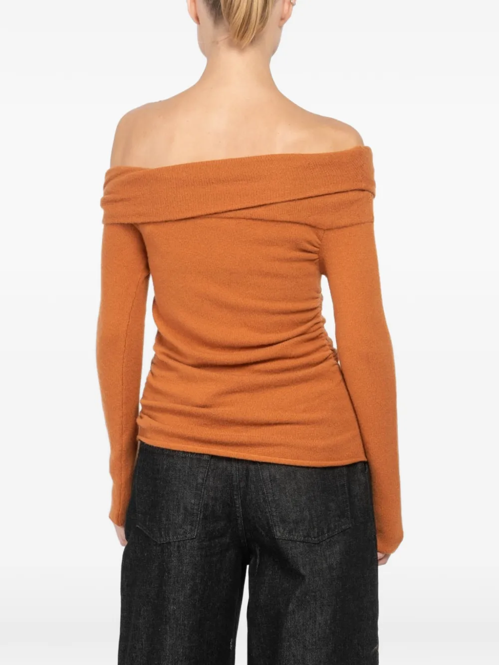 Off-Shoulder Long-Sleeve Sweater