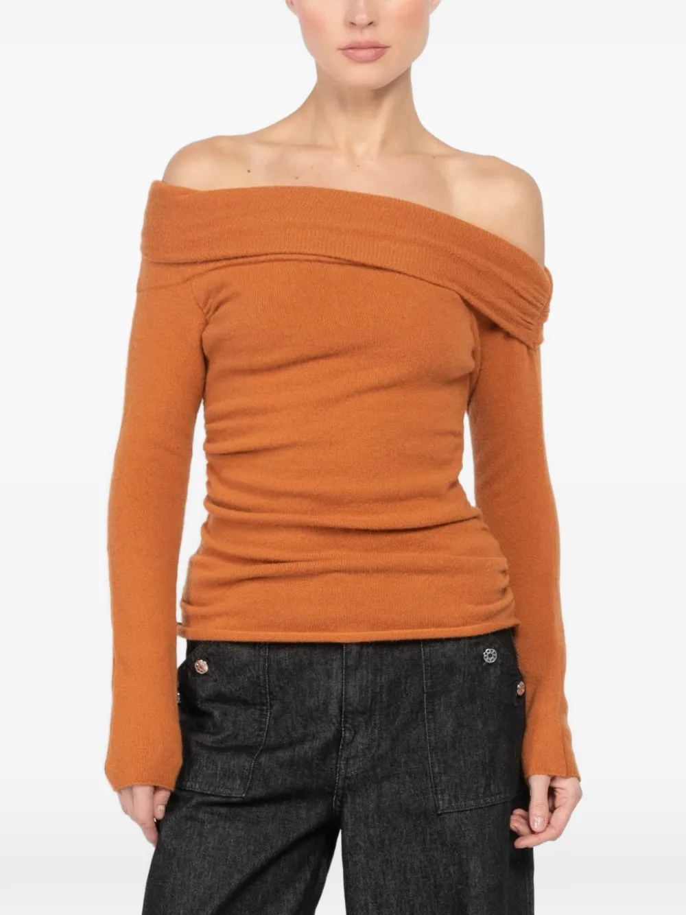 The Sei off-shoulder long-sleeve sweater - Orange