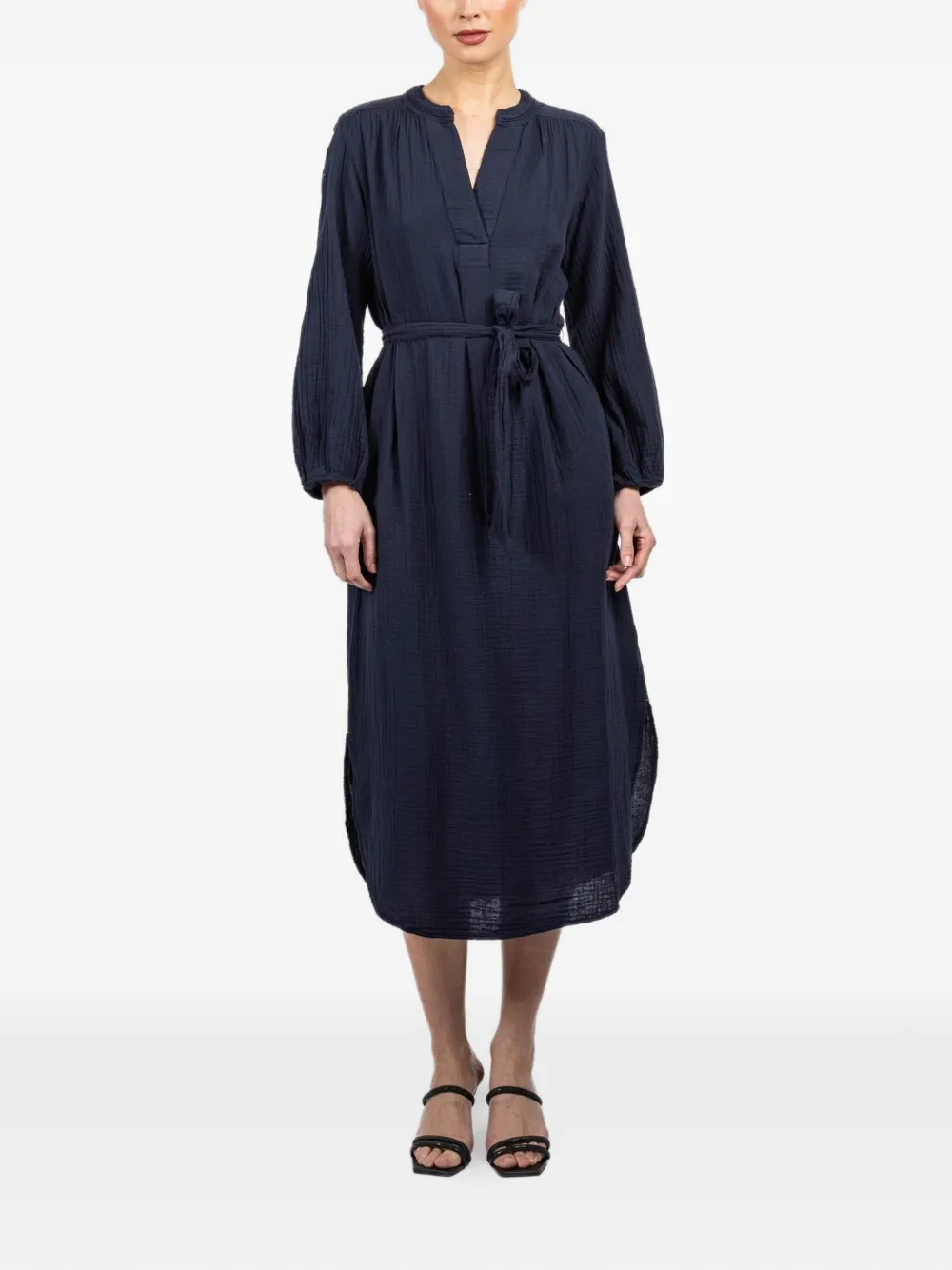 Xirena Josephine V-neck tie midi dress - Blu