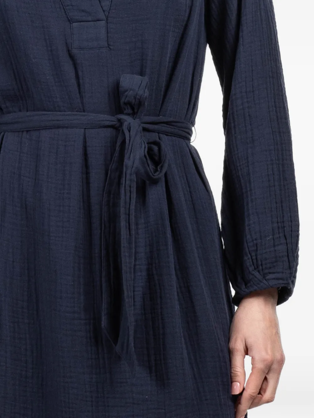 Xirena Josephine midi-jurk met V-hals Blauw