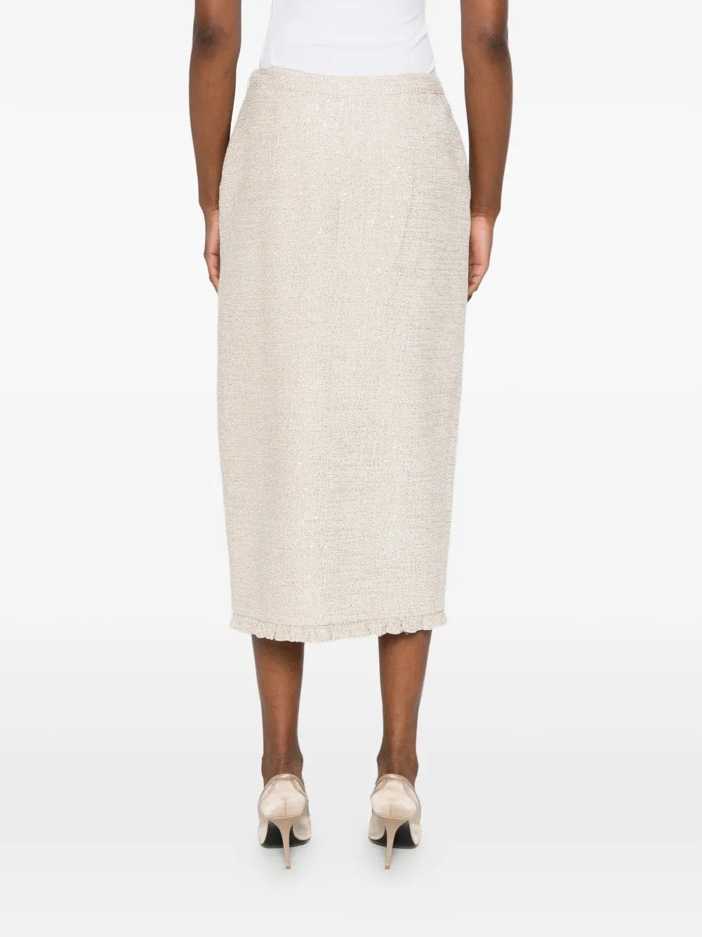 Alessandra Rich Rok verfraaid met strik en pailletten Beige