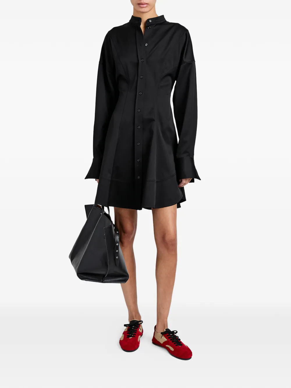Proenza Schouler button mini shirt dress - Zwart