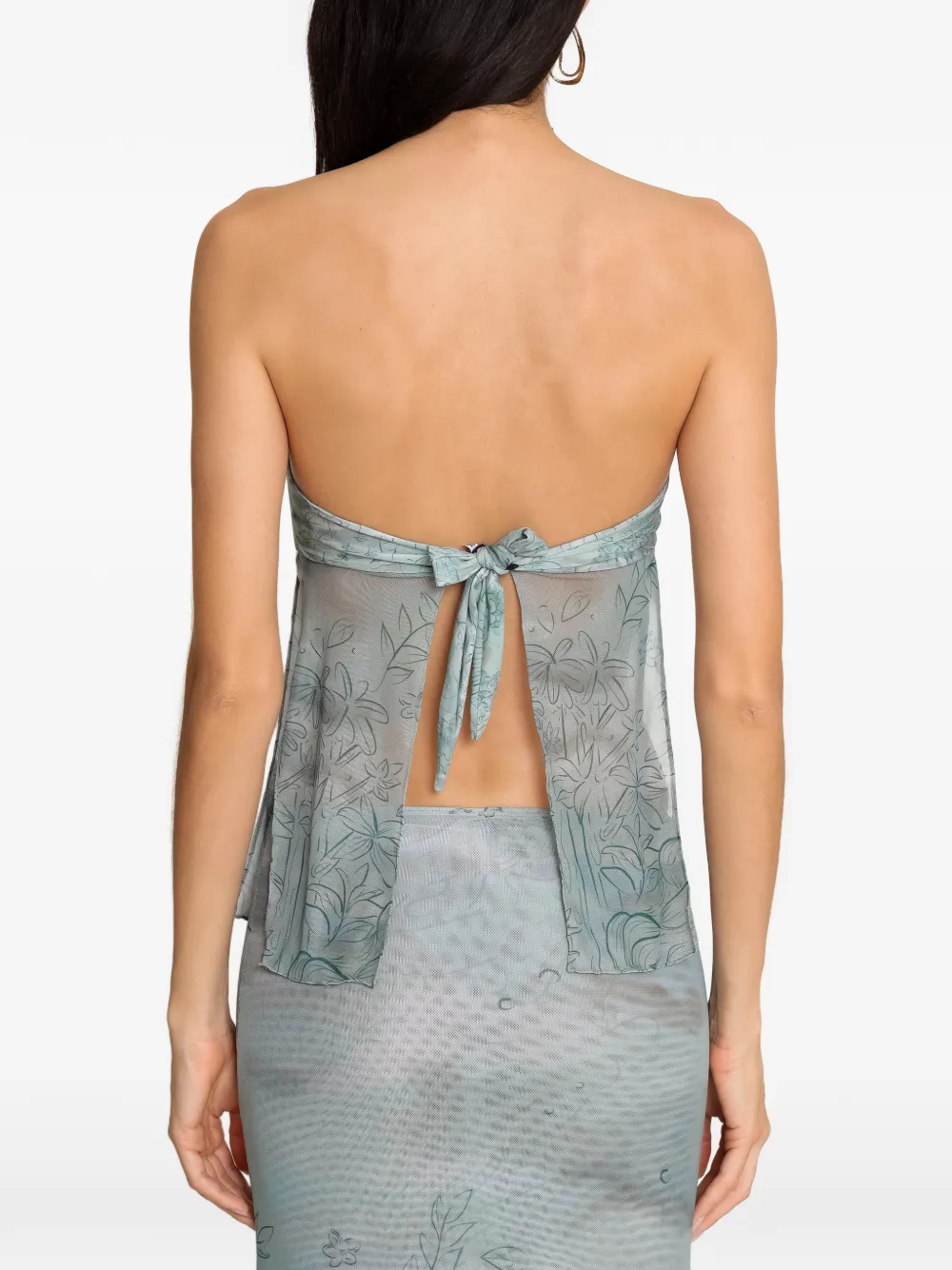 Amir Slama x Jade Picon blouse met bloemenprint en gesp Blauw