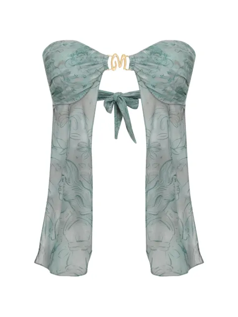 Amir Slama x Jade Picon Blusa a fiori con fibbia