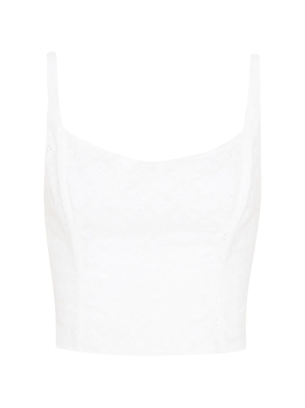 Amir Slama open-back embroidery blouse - Weiß