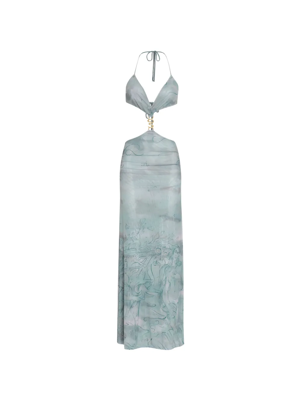 Amir Slama cut-out printed maxi dress - Blau