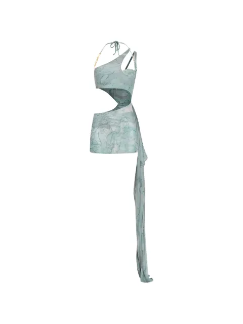 Amir Slama x Jade Picon Abito corto asimmetrico con dettaglio cut-out