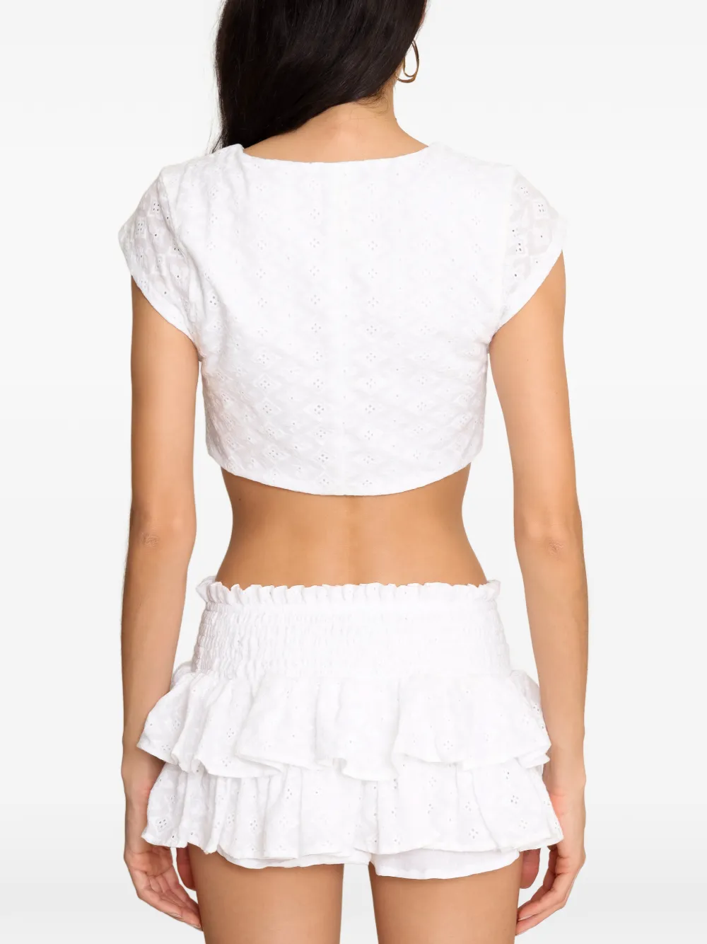 Amir Slama x Jade Picon blouse met ringlets Wit