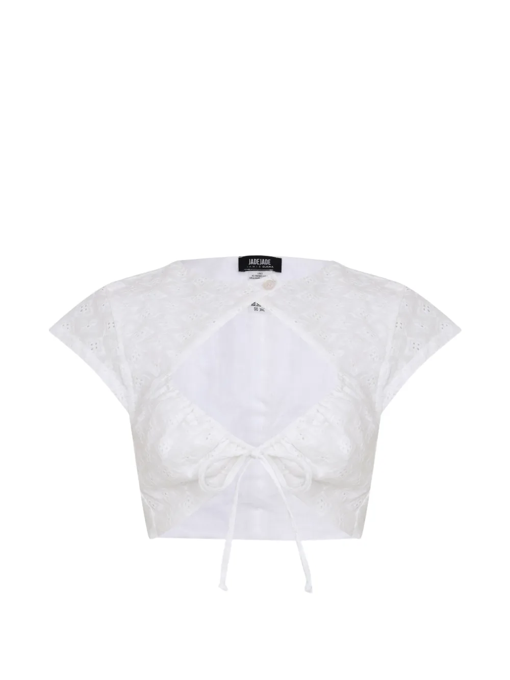 Amir Slama eyelet tie blouse - Bianco