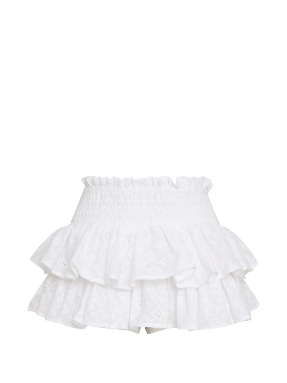 Amir Slama ruffled tier mini skirt - Bianco