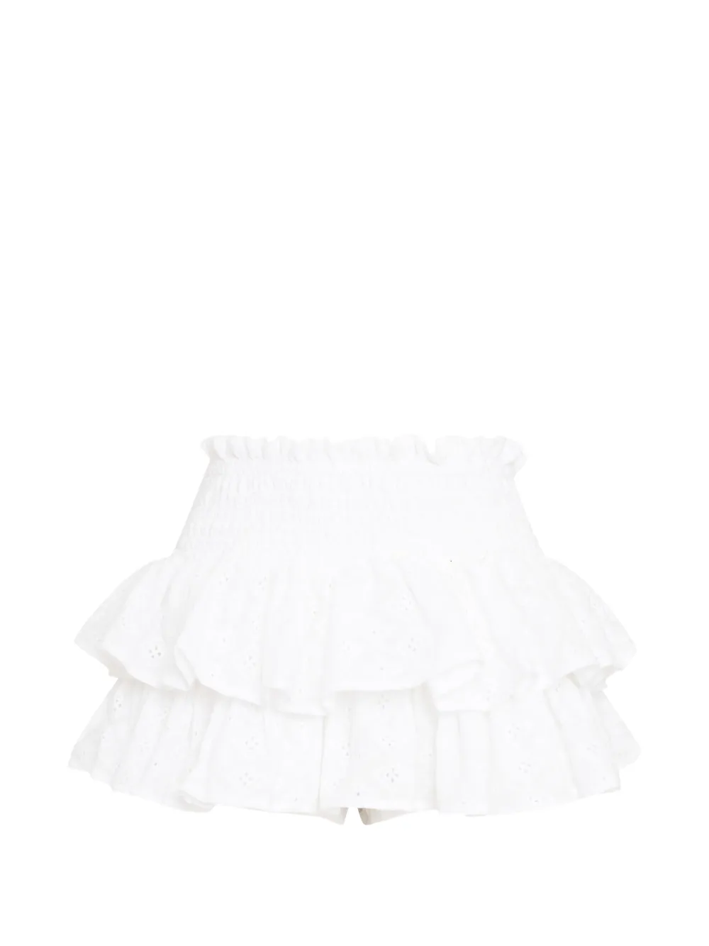 Amir Slama ruffled tier mini skirt - Weiß