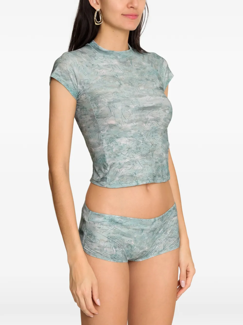  Amir Slama X Jade Picon Printed T-shirt - Green 