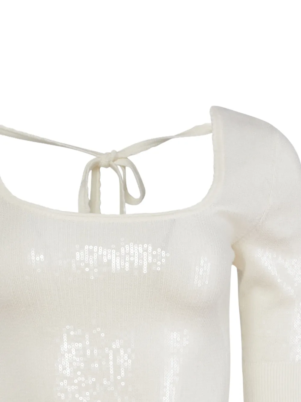 Sequin Scoop-Neck Knit Top