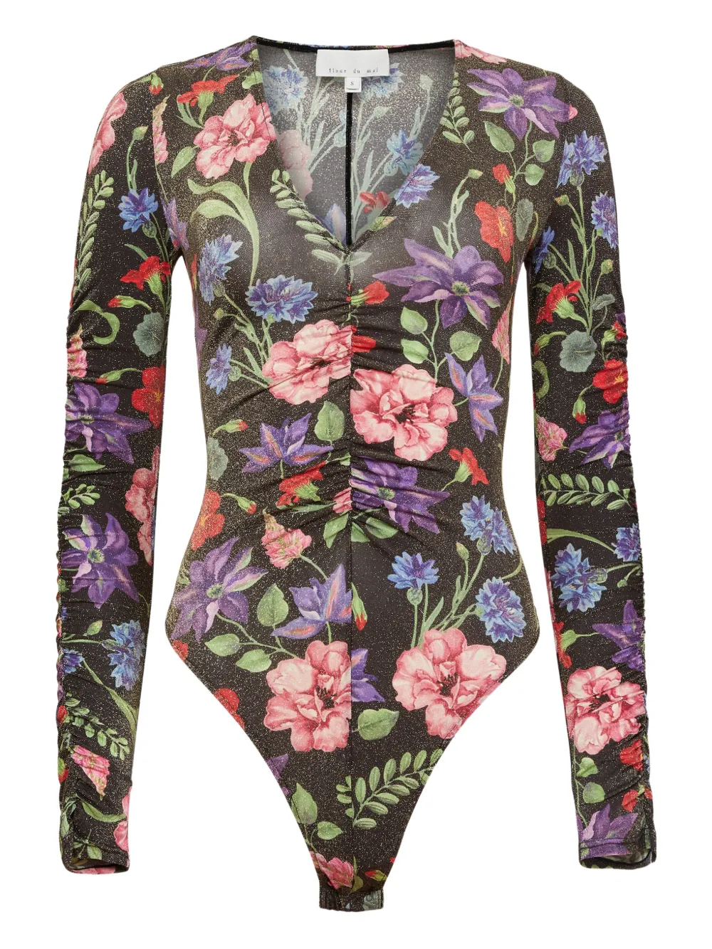 Fleur Du Mal Wildfleur Plunge bodysuit - Nero