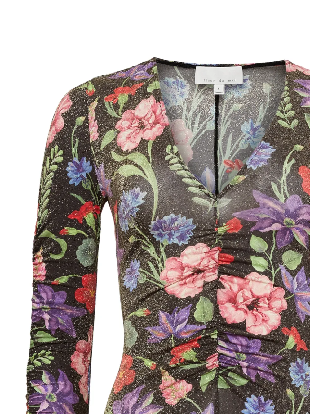 Fleur Du Mal Wildfleur Plunge bodysuit - Zwart