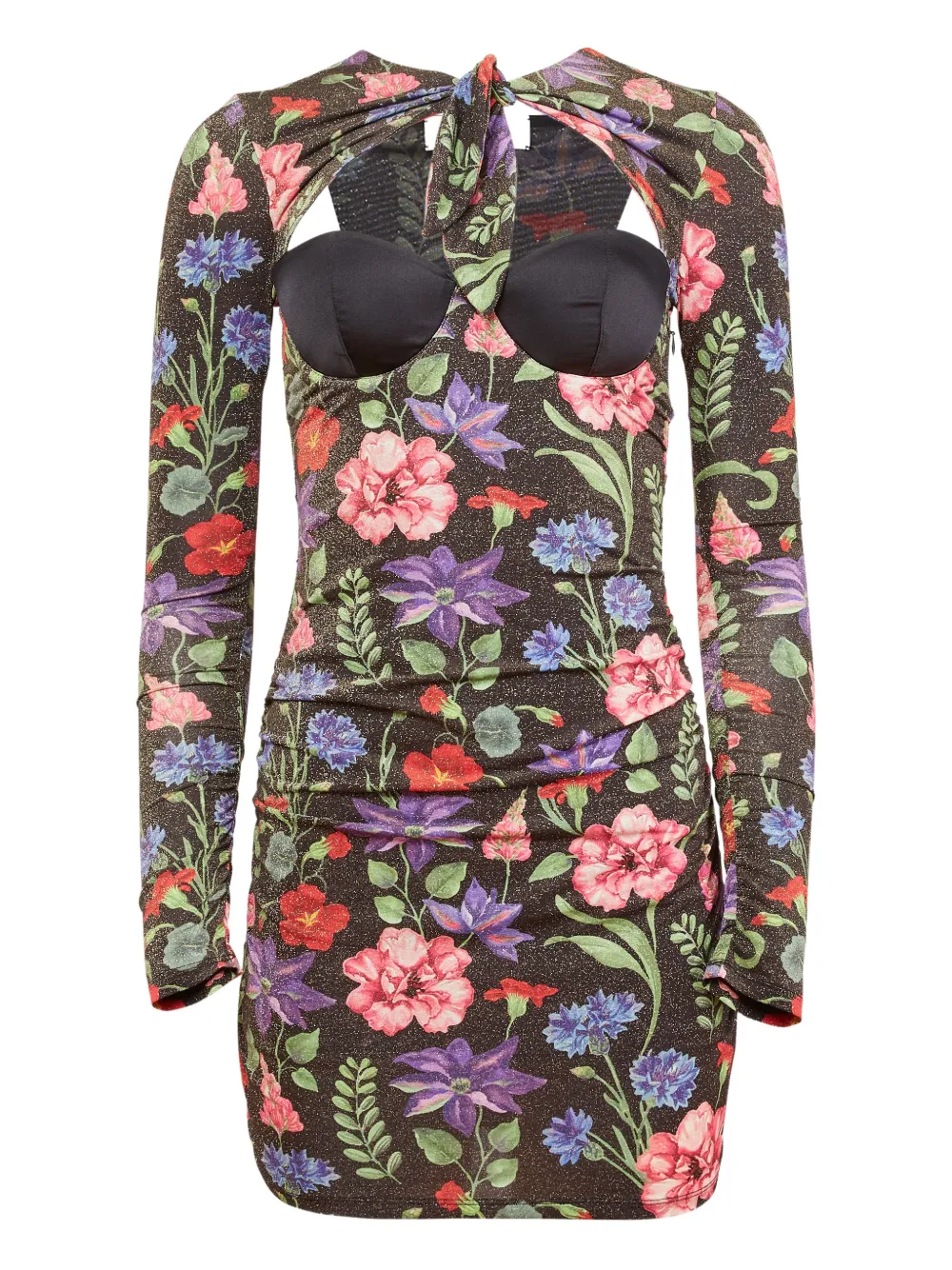 Fleur Du Mal Wildfleur Balconette mini dress - Nero