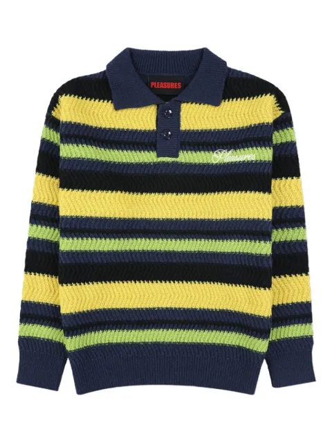 Pleasures striped polo shirt