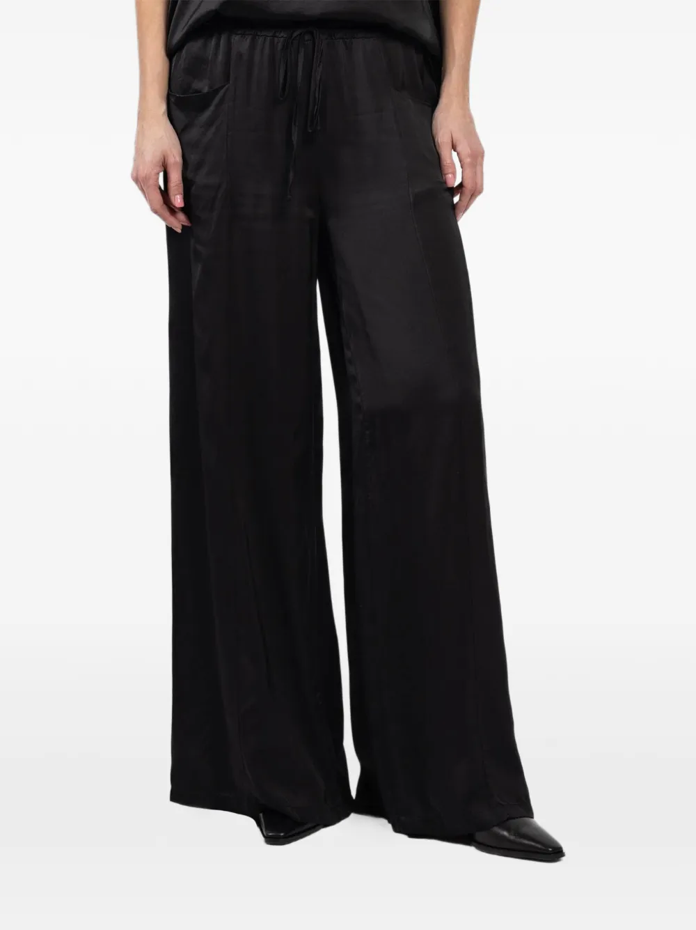 ANY PLACE satin palazzo pants - Nero