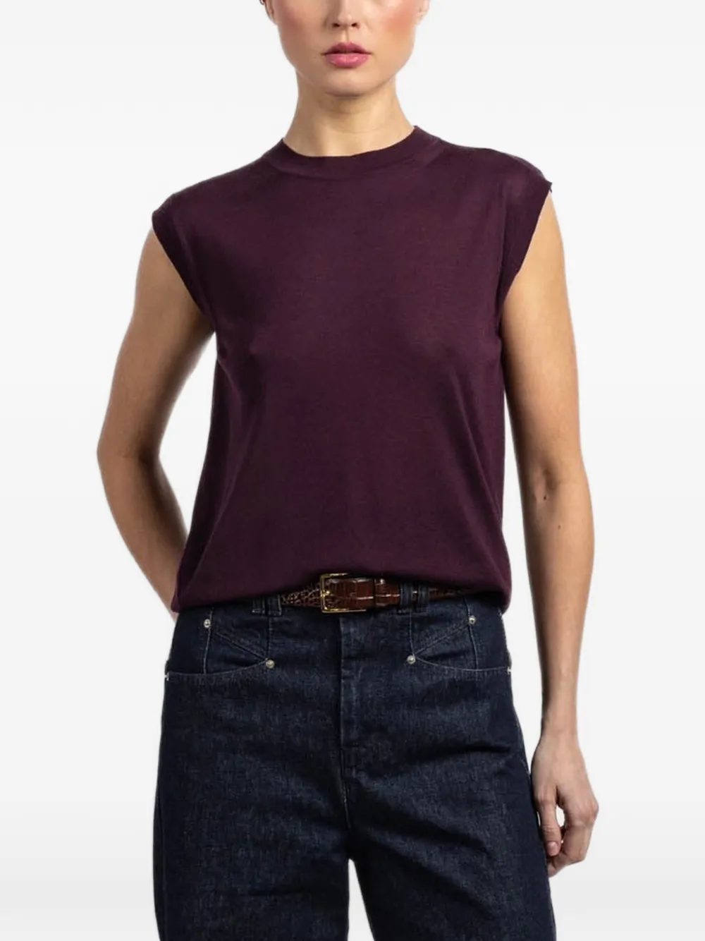 Another Tomorrow sleeveless vest - Viola