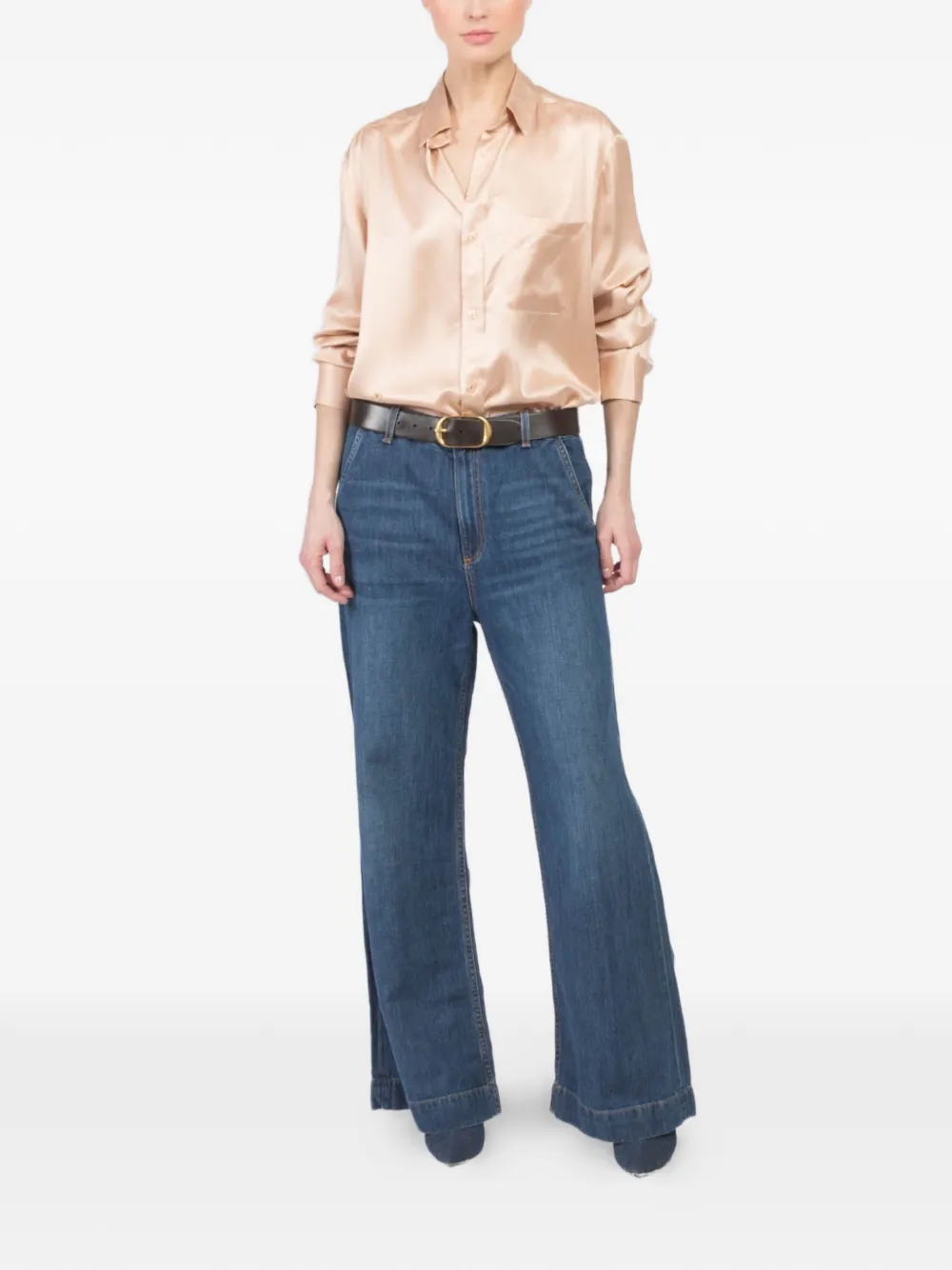 ASKK NY buttoned wide-leg jeans - Blauw