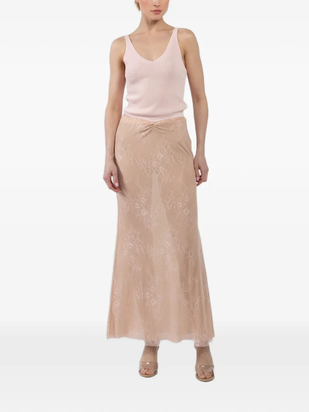 BANANHOT Balena lace skirt - Beige