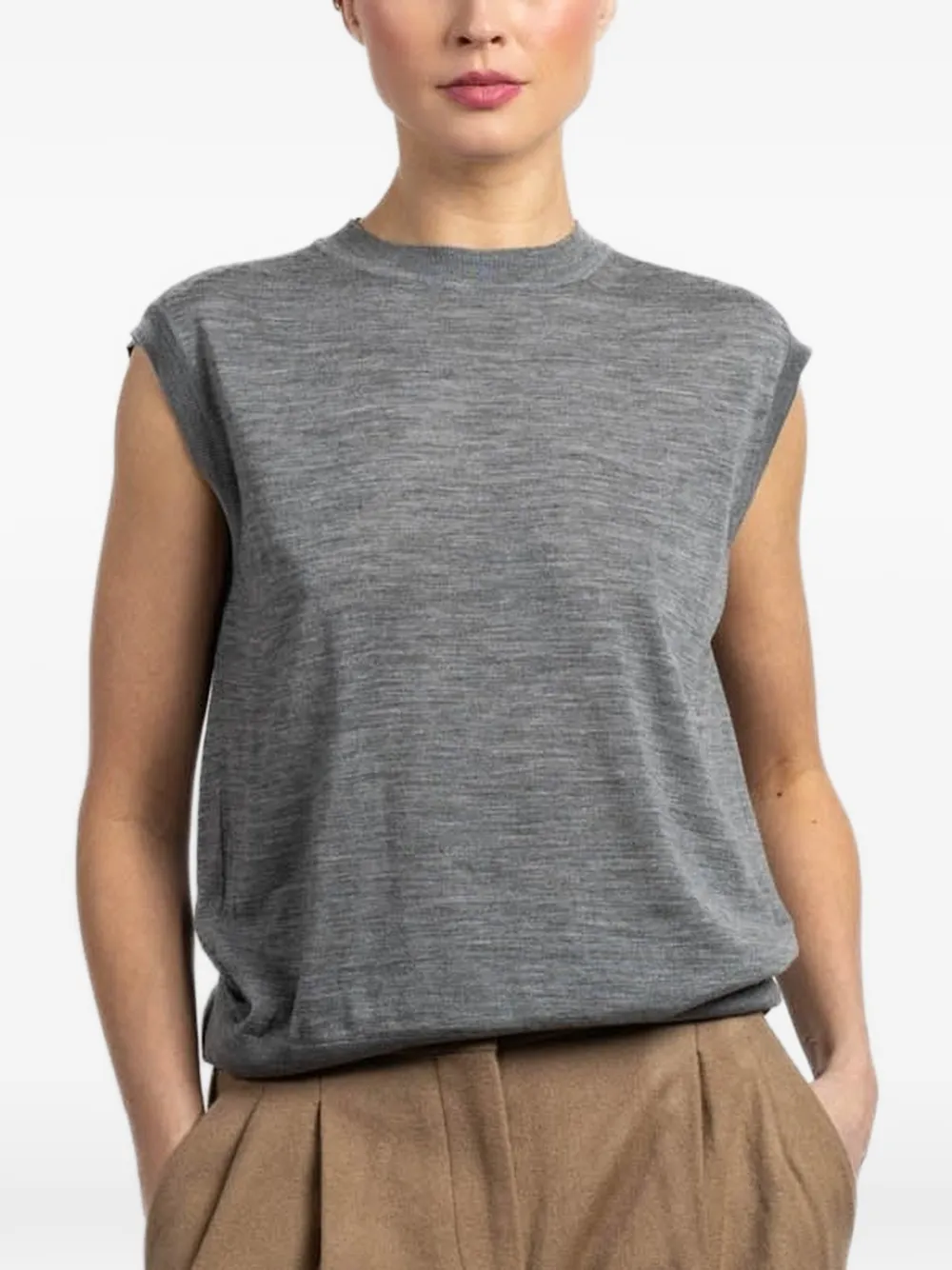 Another Tomorrow Top in lana merino - Grigio