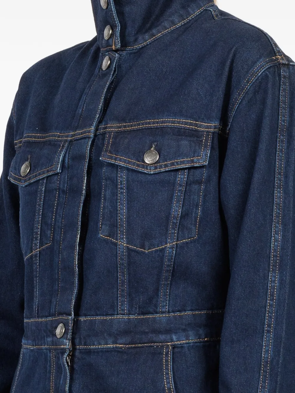  Dl1961 Buttoned Flap-pockets Denim Mini Dress - Blue 