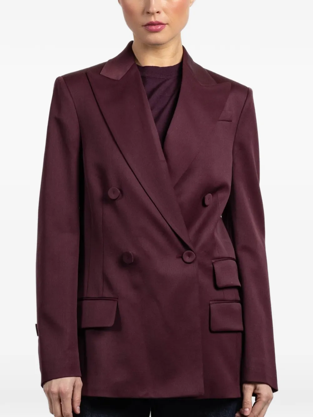 Another Tomorrow Double-breasted Blazer In Multi
