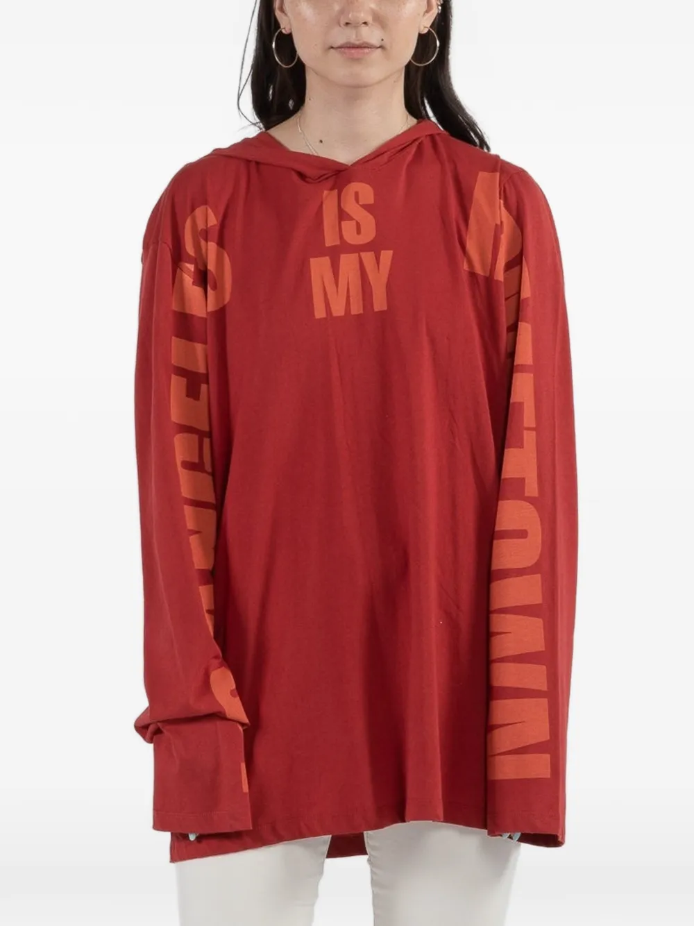 Faith Connexion hooded long-sleeve hoodie - Red