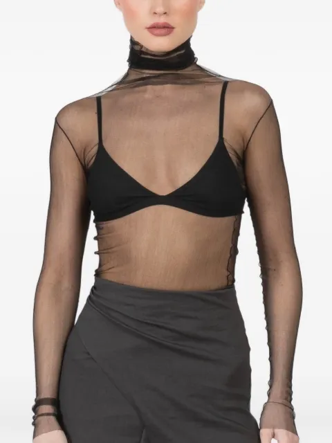 Cortana tulle turtleneck sheer top