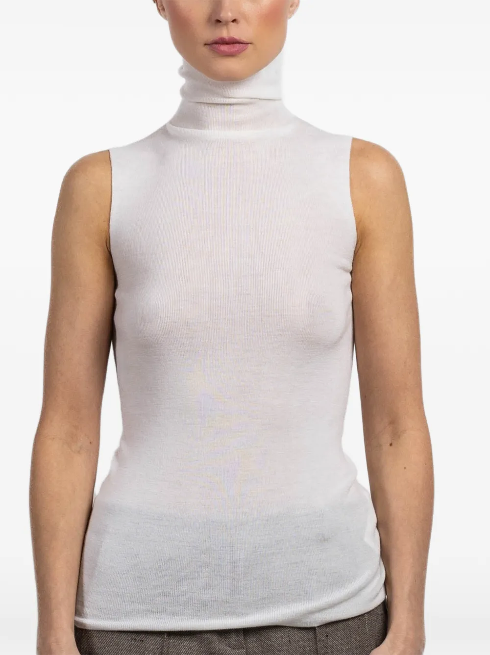 Dorothee Schumacher sleeveless turtle-neck top - Bianco