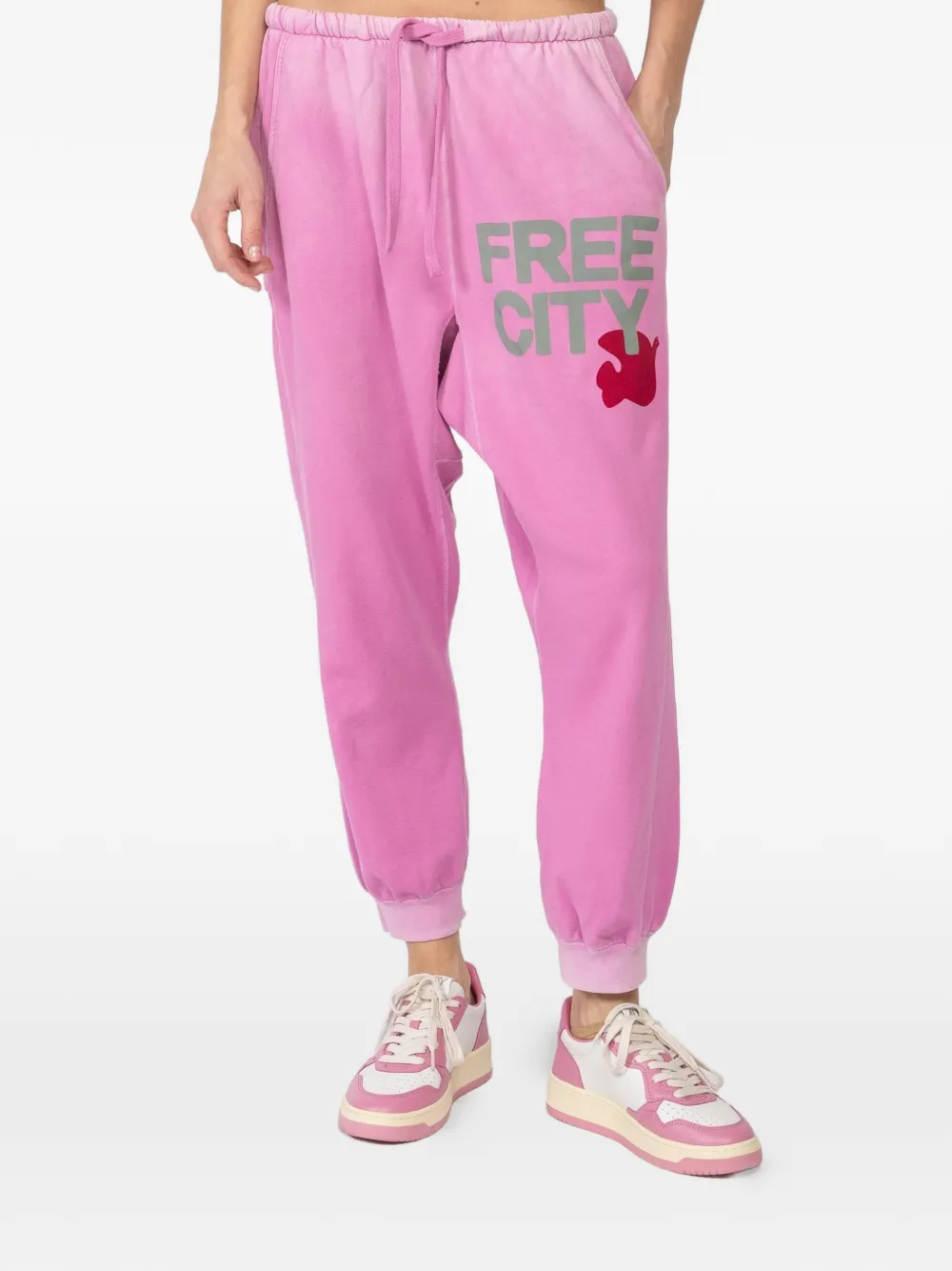 FreeCity Sunfades drawstring logo-print track pants - Rosa