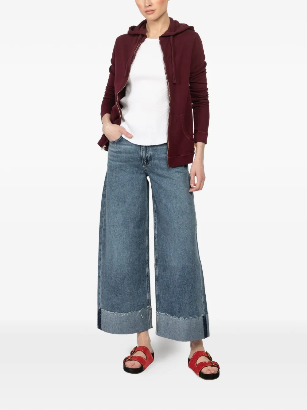 FreeCity Lux zip-up hooded hoodie - Rood