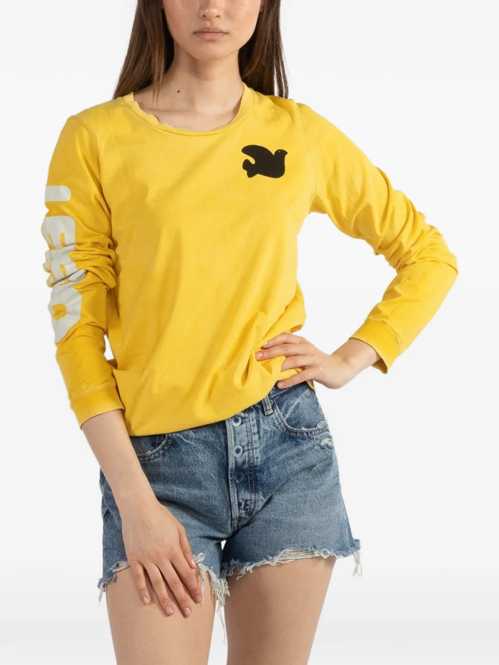 FreeCity long-sleeves graphic-print T-shirt - Gelb