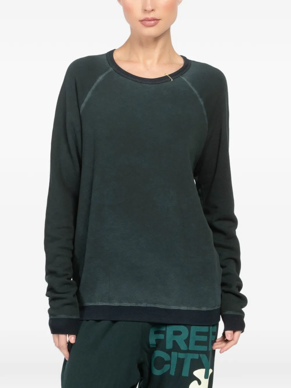 FreeCity graphic long-sleeved T-shirt - Green