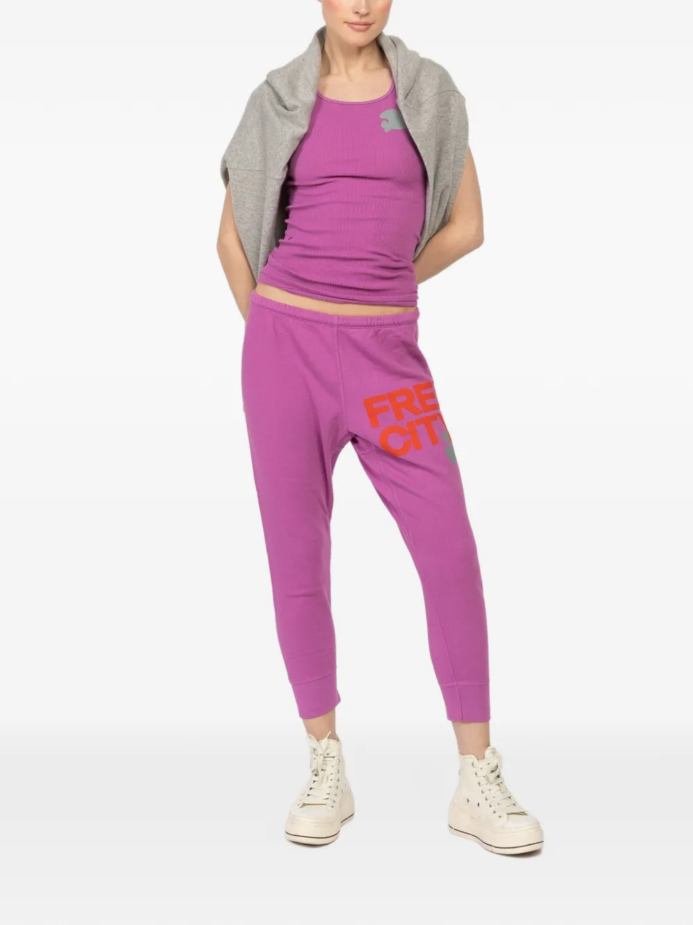 FreeCity logo-print track pants - Rosa