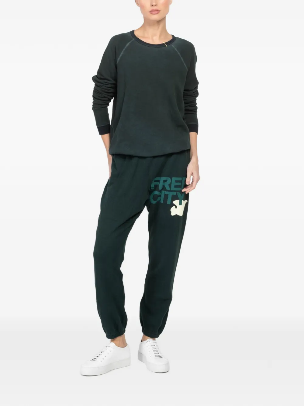 FreeCity logo-print track pants - Groen