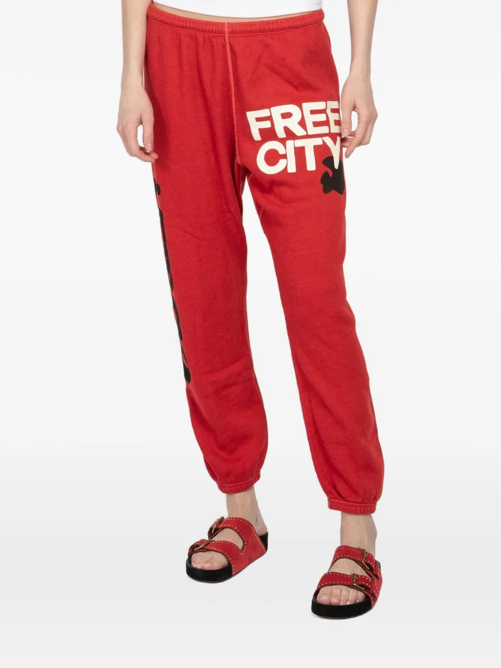 FreeCity graphic-print sweatpants - Rosso